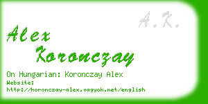 alex koronczay business card